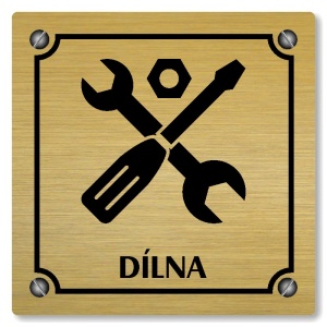 Dílna, 148x148mm, zlatá, Kansas